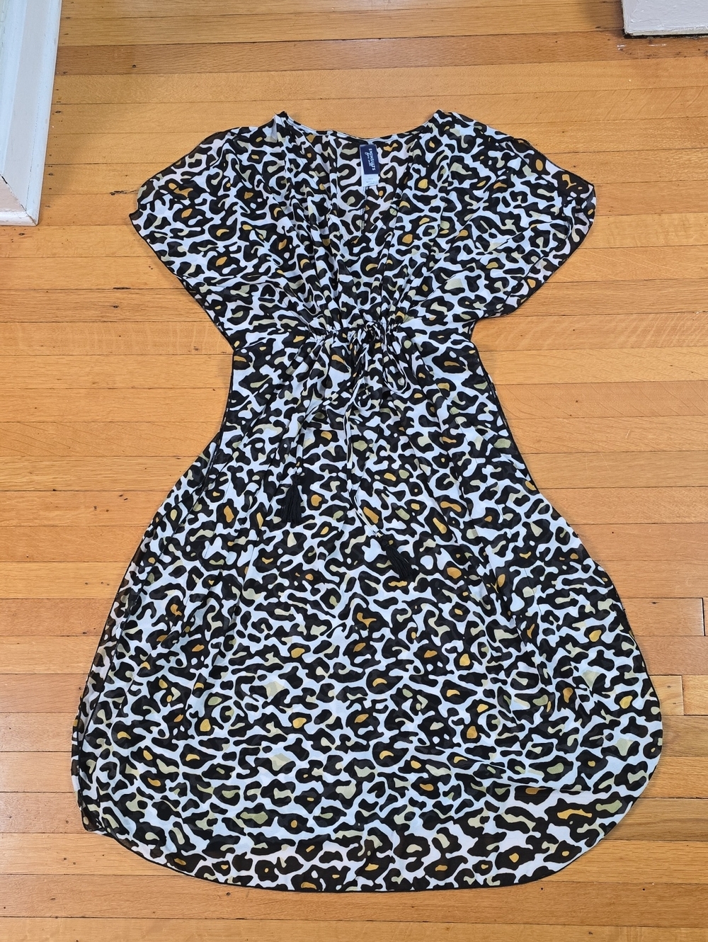 Swimsuits for All, Sheer Leopard Tassel Kaftan Cover-Up, EUC, Women's 10/12